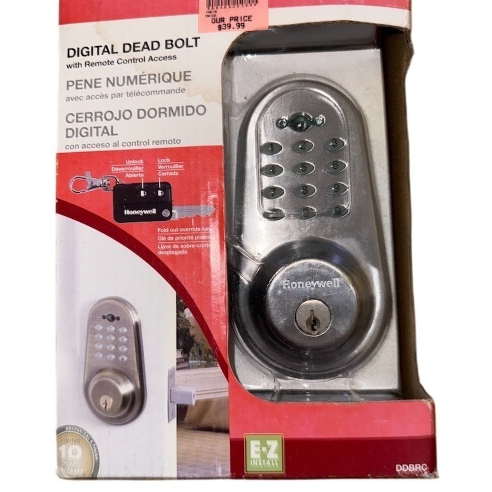 Honeywell Digital Deadbolt Keypad Door Lock w/ Remote Control Access